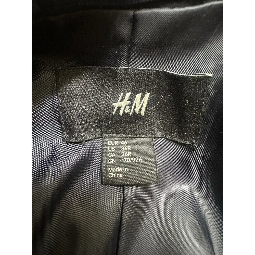 Men’s H&M Navy Slim Fit Suit Set Jacket 36R & Pants 30R (29